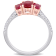 1 1/2 CT TGW Ruby and 1/6 CT TW Diamond 3-stone Ring in 2-tone 14K White
& Rose Gold