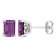 3 CT TGW Octagon Simulated Alexandrite Stud Earrings in Sterling Silver