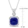 6 2/5 CT TGW Simulated Tanzanite and Created White Sapphire Pendant with
Chain in Sterling Silver