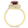 2 1/7 CTW Garnet, White Topaz and Diamond Swirl Ring in Yellow Plated
Sterling Silver