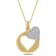1/10ctw Diamond Double Heart Pendant with Chain in 18K Yellow Gold Over
Sterling Silver