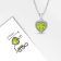 1 1/3 CT TGW Peridot Heart Halo Pendant with Chain in Sterling Silver