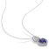 3 1/10 CTW Created Blue and Created White Sapphire Heart Halo Sterling
Silver Pendant w/Chain