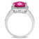 5 3/4 CT TGW Created Pink Sapphire and 1/10 CT TW Diamond Halo Ring in
Sterling Silver