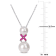 8.5-12MM Freshwater Cultured Pearl and 1/2 CT TGW Created Ruby Pendant
with Chain in Sterling Silver