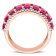3 1/3 CT TGW Ruby and 1/3 CT TW Diamond Semi Eternity Ring in 14K Rose Gold