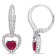 1 3/5 CT TGW Ruby-CN White Sapphire and 1/10 CT TW Diamond Leverback
Earrings in 14K White Gold
