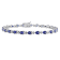 5 1/3 CT TGW Created Blue Sapphire X Link Bracelet in Sterling Silver
