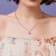 1 3/4 CT TGW Created Pink and White Sapphire Double Halo Necklace in
Rose Plated Sterling Silver