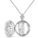 1/10 CT TW Diamond Floral Vintage Locket Pendant with Chain in Sterling Silver