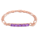 2 1/4 CT TGW Amethyst Link Bracelet in Rose Plated Rhodium Over Sterling Silver