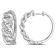 1/2 CT TW Diamond Oval Link Hoop Earrings in Sterling Silver