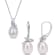 7.5-9MM Freshwater Cultured Pearl and Diamond Accent Earrings and
Pendant Set in Sterling Silver