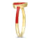 0.01 CT TGW Created White Sapphire Heart Red Enamel Ring in Yellow
Plated Sterling Silver