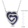 1 2/5 CT TGW Created Blue and White Sapphire Interlocking Hearts
Necklace in Sterling Silver