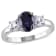 2 5/8 CT TGW Created Blue and White Sapphire 3-Stone Ring in Sterling Silver