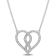 1/10 CT TDW Diamond Heart Pendant with Chain in Sterling Silver
