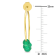 3/4ctw Green Onxy Bead Hoop Earrings in Yellow Plated Sterling Silver