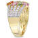 2 7/8 CT TGW Multi-Color Sapphire Floral Ring in 14K Yellow Gold