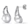9-9.5 MM White Freshwater Cultured Pearl Earrings with Diamond Accent in
Sterling  Silver