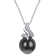 9-9.5MM Black Tahitian Cultured Pearl and Diamond Twist Pendant with
Chain in Sterling Silver