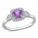 5/8 CT TGW Amethyst and 1/10 CT TW Diamond Halo Ring in Sterling Silver