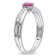 1/3 ctw Created Ruby and Diamond Accent Heart Ring in Sterling Silver