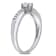 1/3 CT TGW Created White Sapphire and Diamond  Accent Crossover Ring in
Sterling Silver