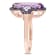 3 1/2 CT TGW Amethyst and White Topaz Ring in Rose Gold Plated Sterling Silver