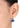 19 CT TGW Simulated Blue Cat Eye Domed Drop Earrings in Sterling Silver