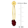 1 1/4ctw Garnet Bead Hoop Earrings in Yellow Plated Sterling Silver