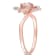 4/5 CTW Morganite and White Topaz Floral Ring in Rose Plated Sterling Silver
