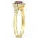 5/8 CTW Garnet and Diamond Accent Promise Ring in Yellow Plated Sterling Silver