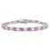 14 1/4 CT TGW Created Pink and White Sapphire Bracelet in Sterling Silver