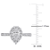 1 3/8 CT DEW Created Moissanite Teardrop Halo Engagement Ring in
Sterling Silver