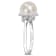 9-9.5MM Freshwater Cultured Pearl Rope Frame Ring in Sterling Silver