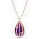 2 3/4 CT TGW Amethyst Cage Pendant with Chain in Rose Gold Plated Silver