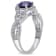 2 1/10 CT TGW Created Blue and Created White Sapphire Crossover Twist
Ring in Sterling Silver