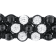 Shambhala Bracelet on Black Silk Cord with Black and White Cubic
Zirconia Beads