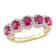 1 3/4 CT TGW Ruby and 1/5 CT TW Diamond Semi-Eternity Ring in 14K Yellow Gold