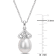 8.5-9MM Freshwater Cultured Pearl and Diamond Accent Drop Pendant with
Chain in Sterling Silver