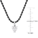 1 CT DEW Created Moissanite Pendant with Diamond Cut Chain in Sterling
Silver with Black Rhodium