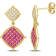 1 3/4 CT TGW Created Ruby and Created Sapphire Earrings in Yellow Plated
Sterling Silver