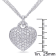 3 1/2 CT TGW Created White Sapphire Heart Pendant with Triple-Strand
Chain in Sterling Silver