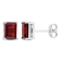 2 1/2 CT TGW Octagon Garnet Stud Earrings in Sterling Silver