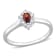 1/4 CTW Garnet and 1/10 CT TW Diamond Halo Ring in Sterling Silver