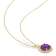2 1/4 TGW Amethyst Halo Link Pendant with Chain in Yellow Plated
Sterling Silver