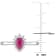 1/2 CT TGW Ruby and 1/8 CT TW Diamond Graduated Halo Ring in 14K White Gold