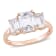 2-3/4 CT DEW Created Moissanite 3-Stone Engagement Ring in 10K Rose Gold