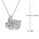 1 1/10 CT TGW Created Pink, White and Blue Sapphire Bunny Necklace in
Sterling Silver